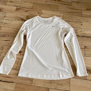 Under Armour Women's Heat Gear Off-White Long Sleeve Tee